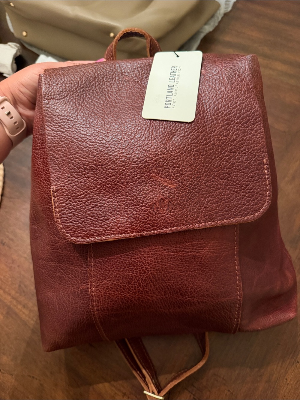 Women’s Boston Nutmeg Leather Backpack - Picture 9 of 9